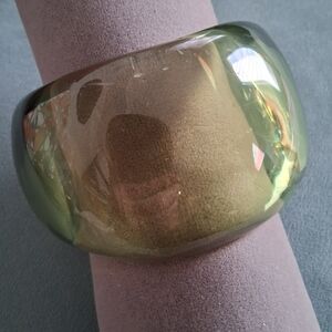 Chunky Clear Green Acrylic Bangle Bracelet
